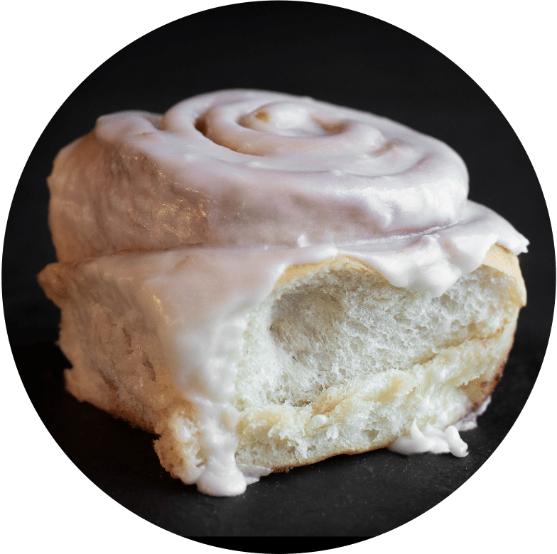 A cinnamon bun